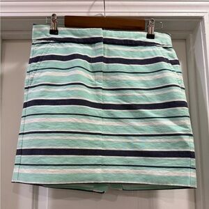 Tommy Hilfiger Mint and Navy Striped Mini Skirt Size 2